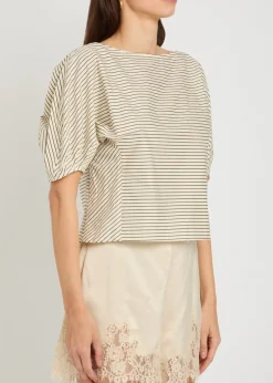 Didi striped stretch-cotton top