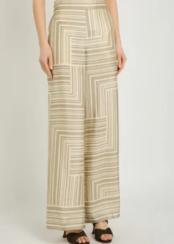 Dijon printed wide-leg silk trousers