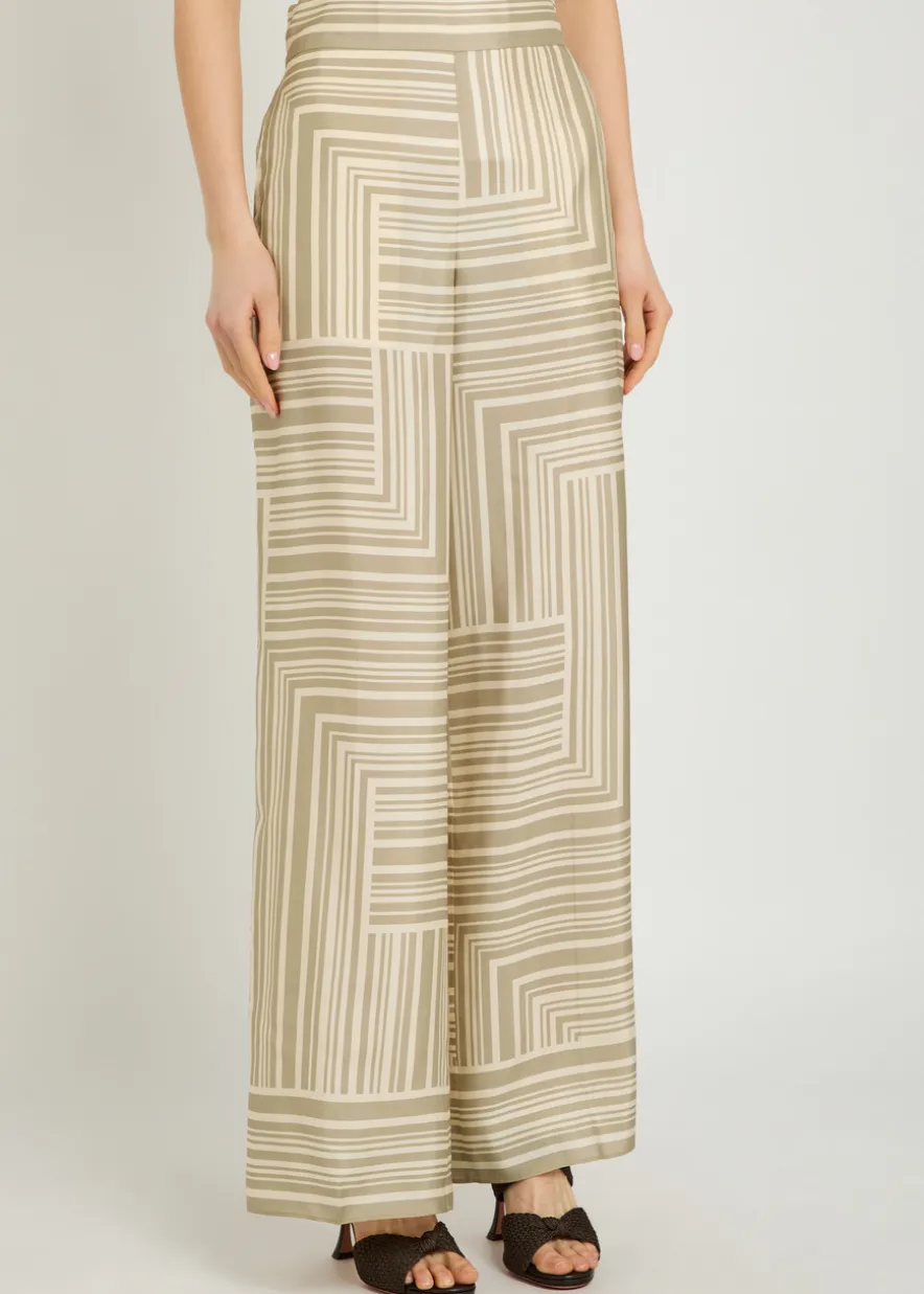 Dijon printed wide-leg silk trousers