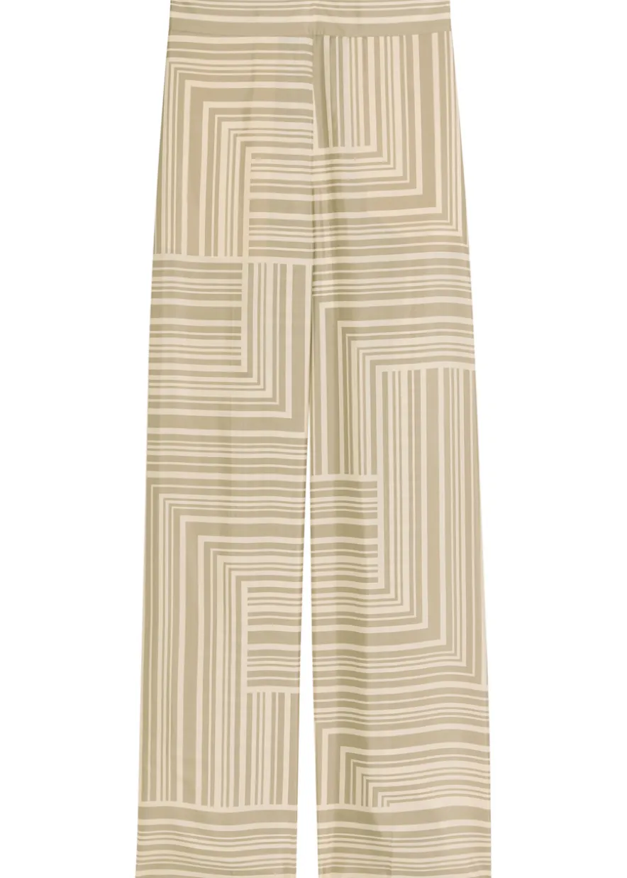 Dijon printed wide-leg silk trousers