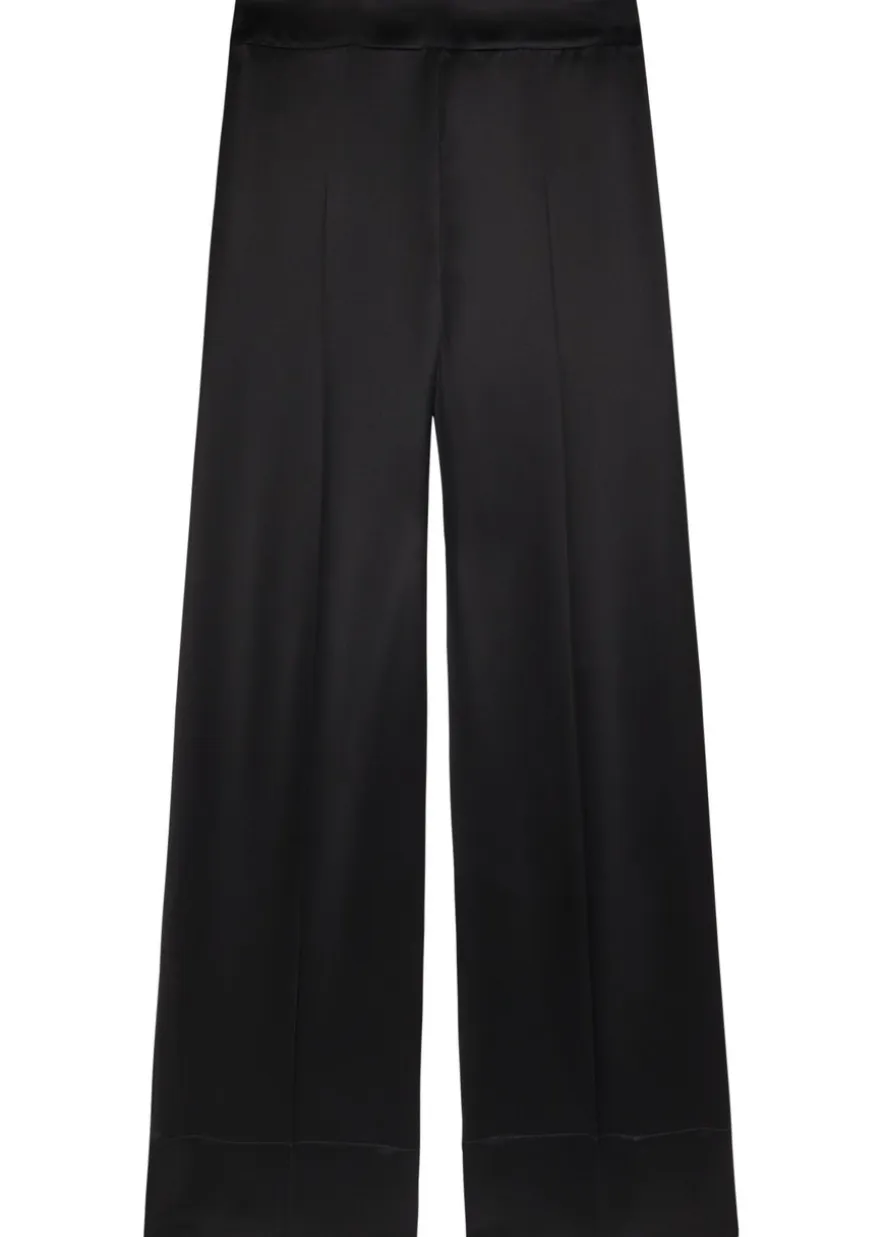 Dijon straight-leg satin trousers