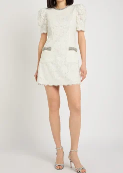 Dillon crystal and sequin-embellished lace mini dress