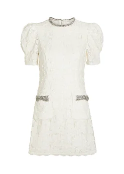 Dillon crystal and sequin-embellished lace mini dress