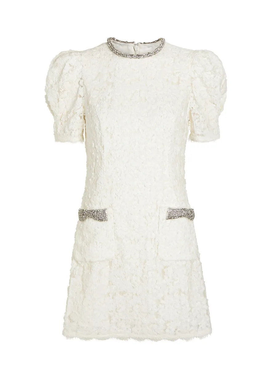 Dillon crystal and sequin-embellished lace mini dress