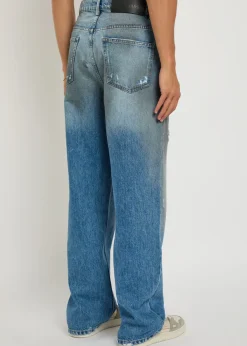 Dirty Wash distressed straight-leg jeans