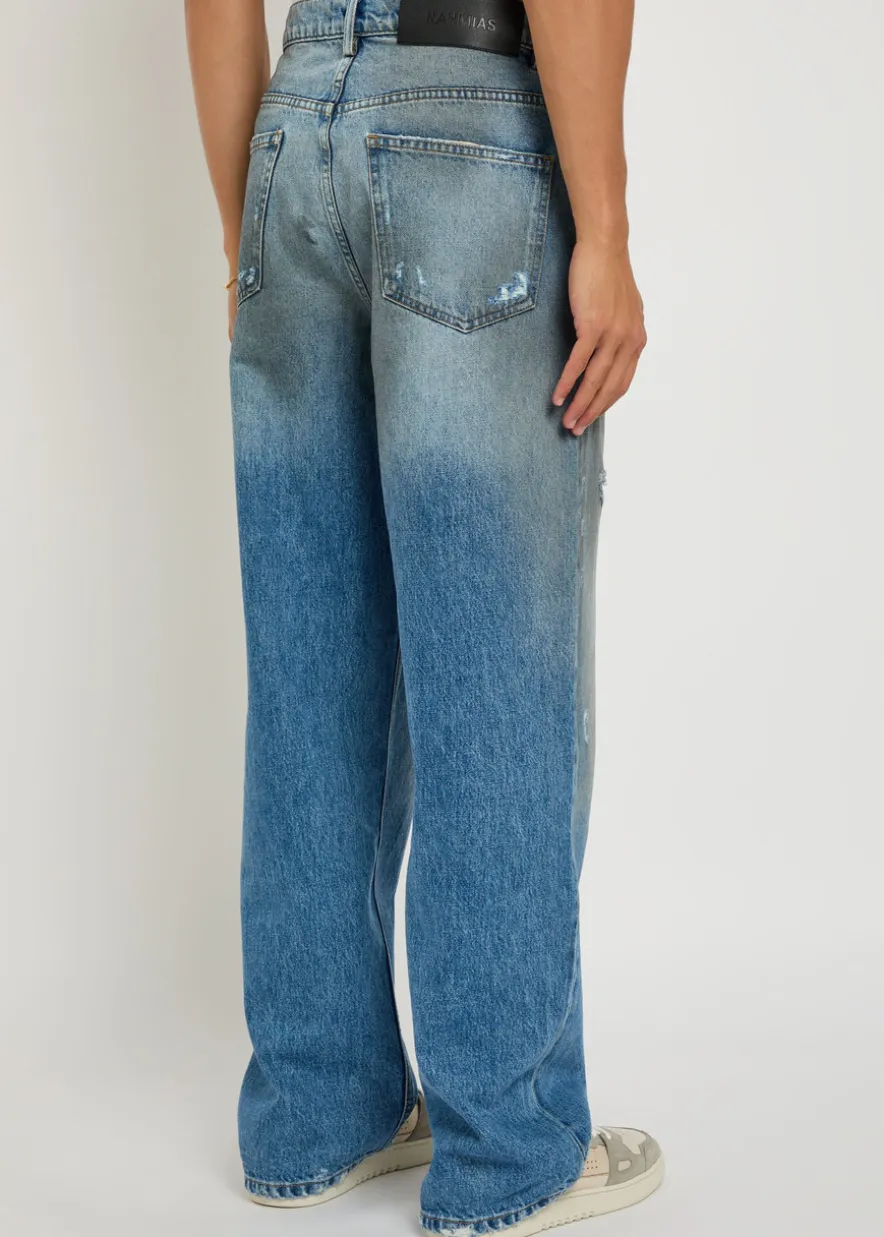 Dirty Wash distressed straight-leg jeans