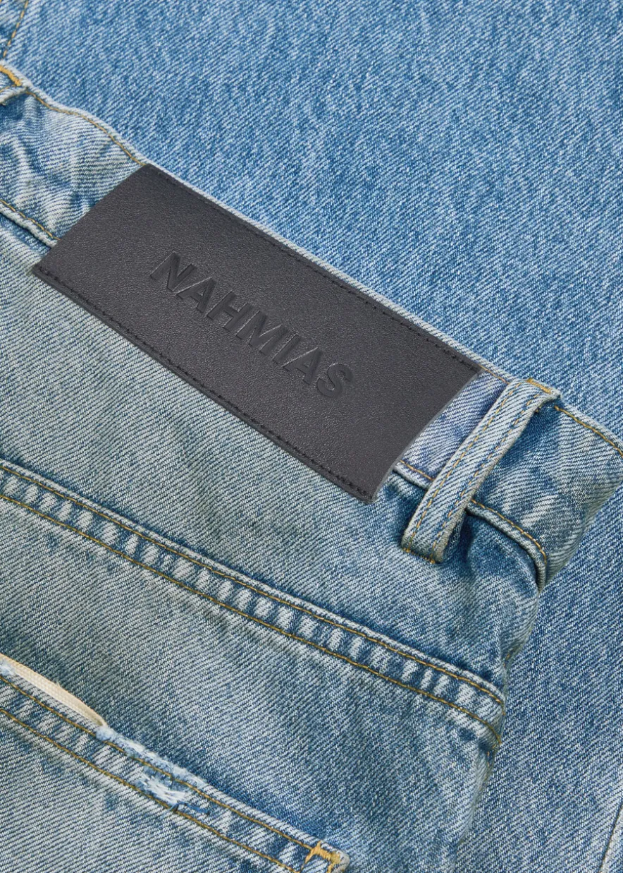 Dirty Wash distressed straight-leg jeans