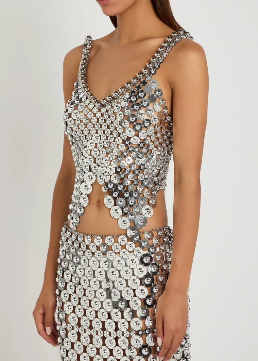 Disc link metal cropped top