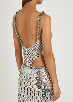 Disc link metal cropped top