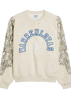 Distressed Applique logo cotton-blend sweatshirt