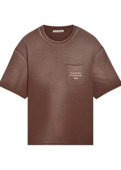 Distressed cotton-blend T-shirt