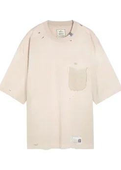 Distressed cotton T-shirt