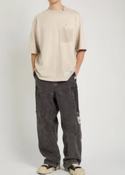 Distressed cotton T-shirt