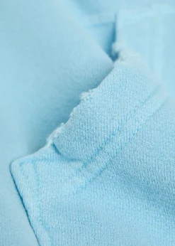 Distressed hooded cotton sweatshirt
