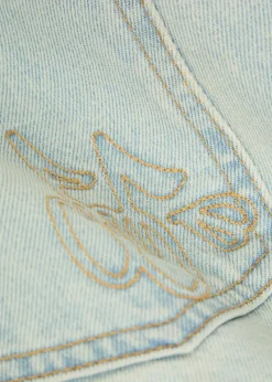 Distressed relaxed straight-leg jeans