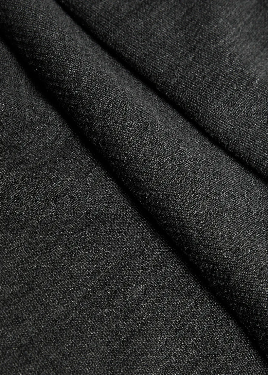 Distressed silk-blend polo top