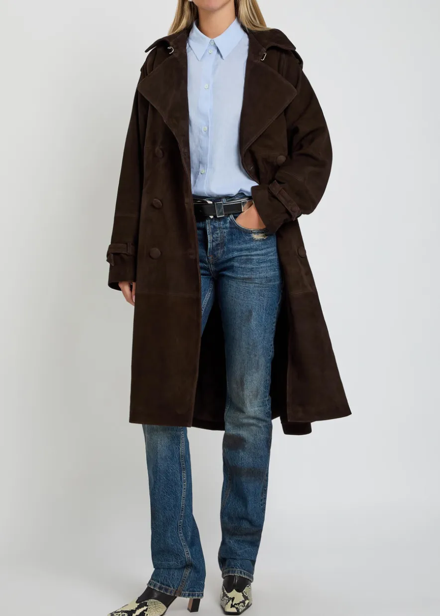 Distressed slim straight-leg jeans