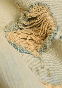 Distressed wide-leg jeans
