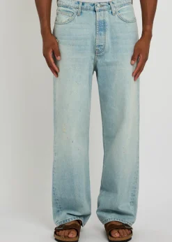 Distressed wide-leg jeans