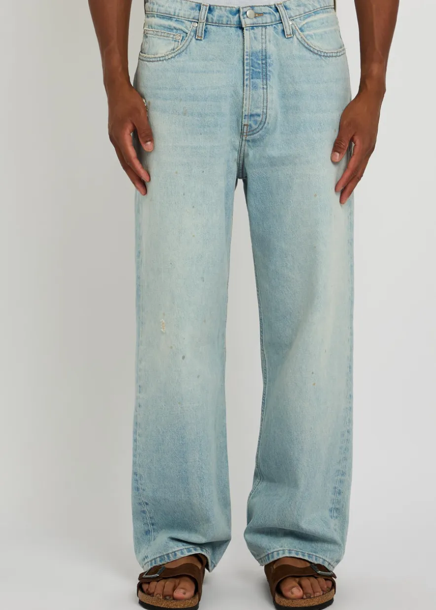 Distressed wide-leg jeans