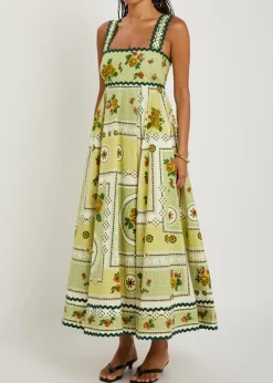 Dixie printed cotton-poplin midi dress