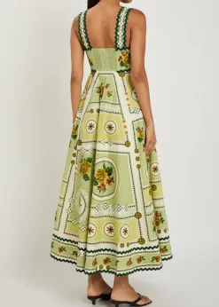 Dixie printed cotton-poplin midi dress