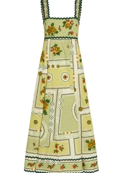 Dixie printed cotton-poplin midi dress