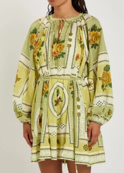 Dixie printed ramie mini dress