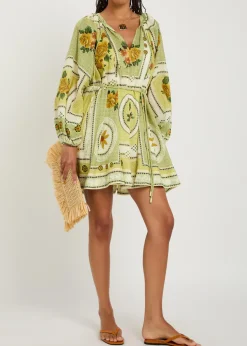 Dixie printed ramie mini dress