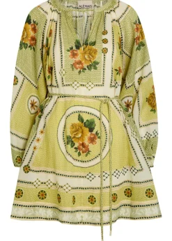 Dixie printed ramie mini dress