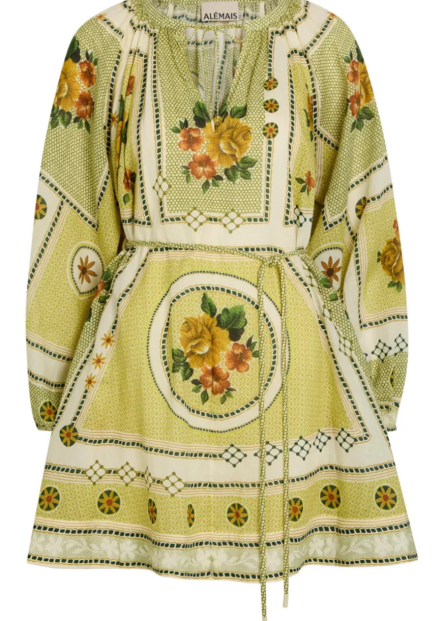 Dixie printed ramie mini dress