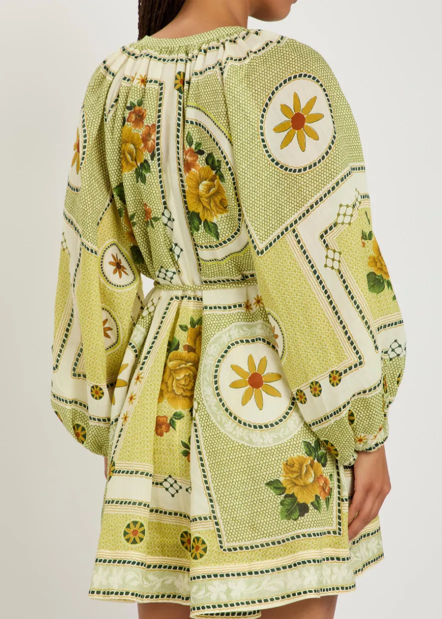 Dixie printed ramie mini dress