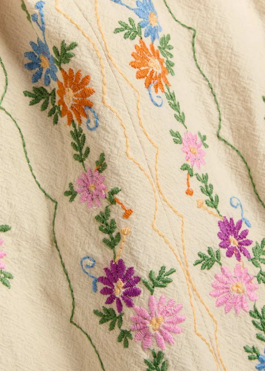 Doily Days floral-embroidered cotton top