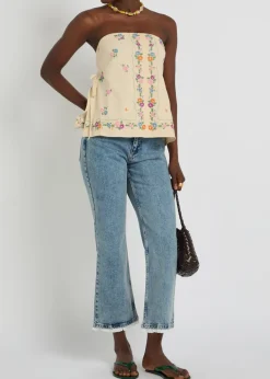 Doily Days floral-embroidered cotton top
