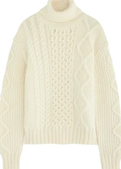 Dolcevita cable-knit wool jumper