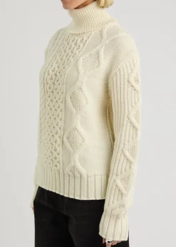 Dolcevita cable-knit wool jumper