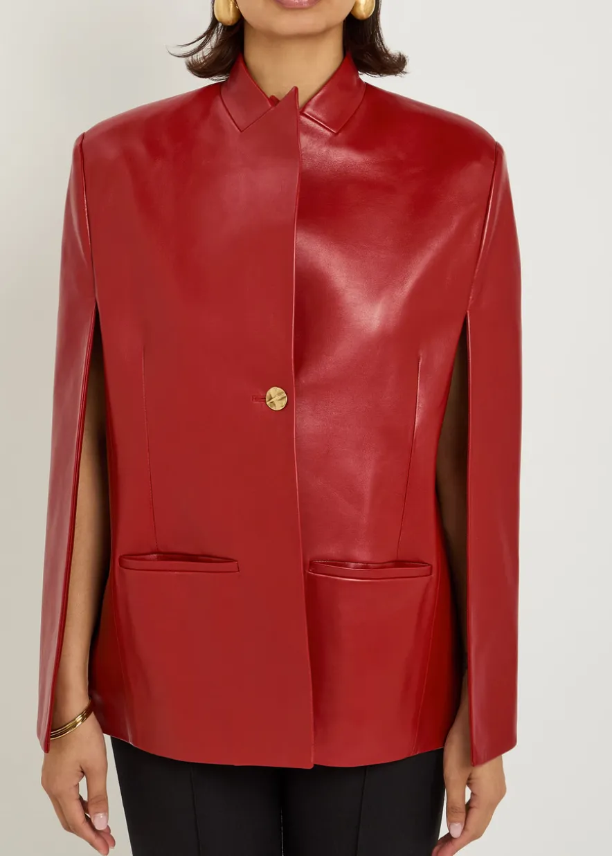 Dolso open-sleeve leather jacket