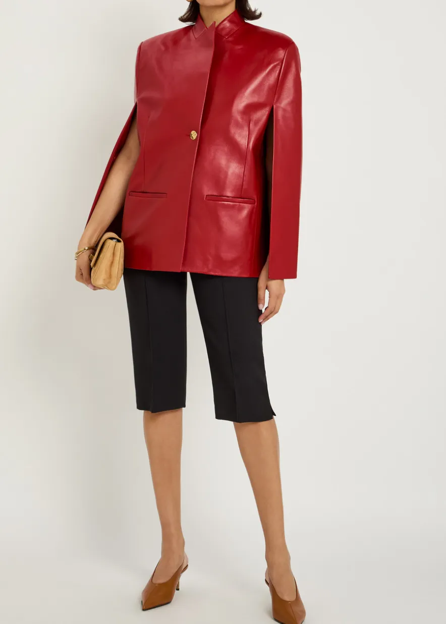 Dolso open-sleeve leather jacket