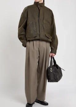 Donald patch-pocket waxed cotton jacket