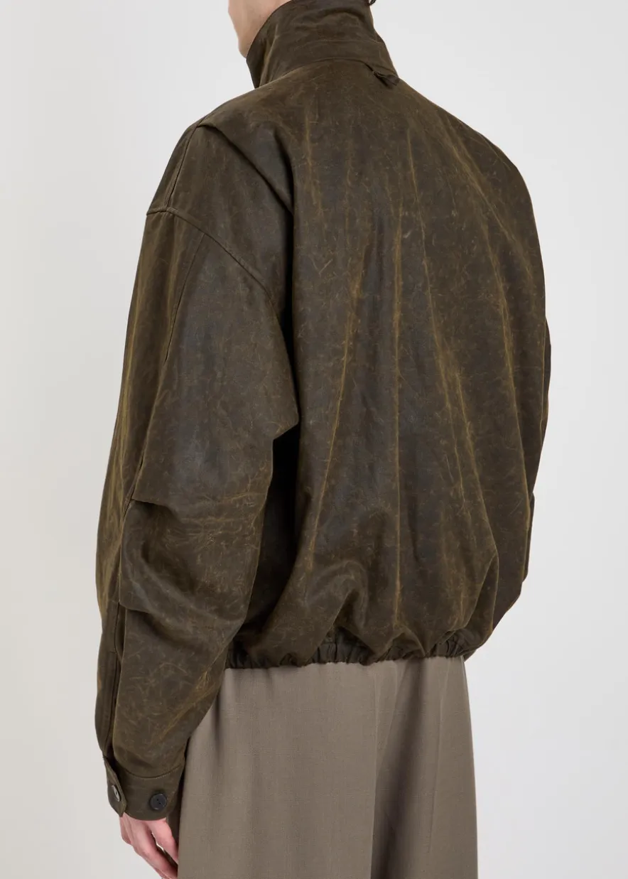 Donald patch-pocket waxed cotton jacket