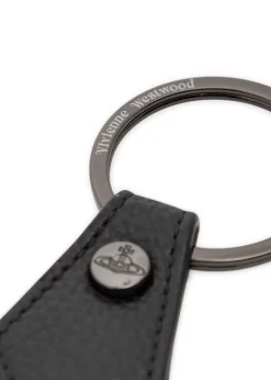 3D Orb gunmetal and leather keyring