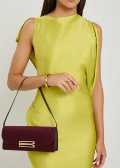 Dorian East-West satin clutch