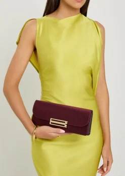 Dorian East-West satin clutch