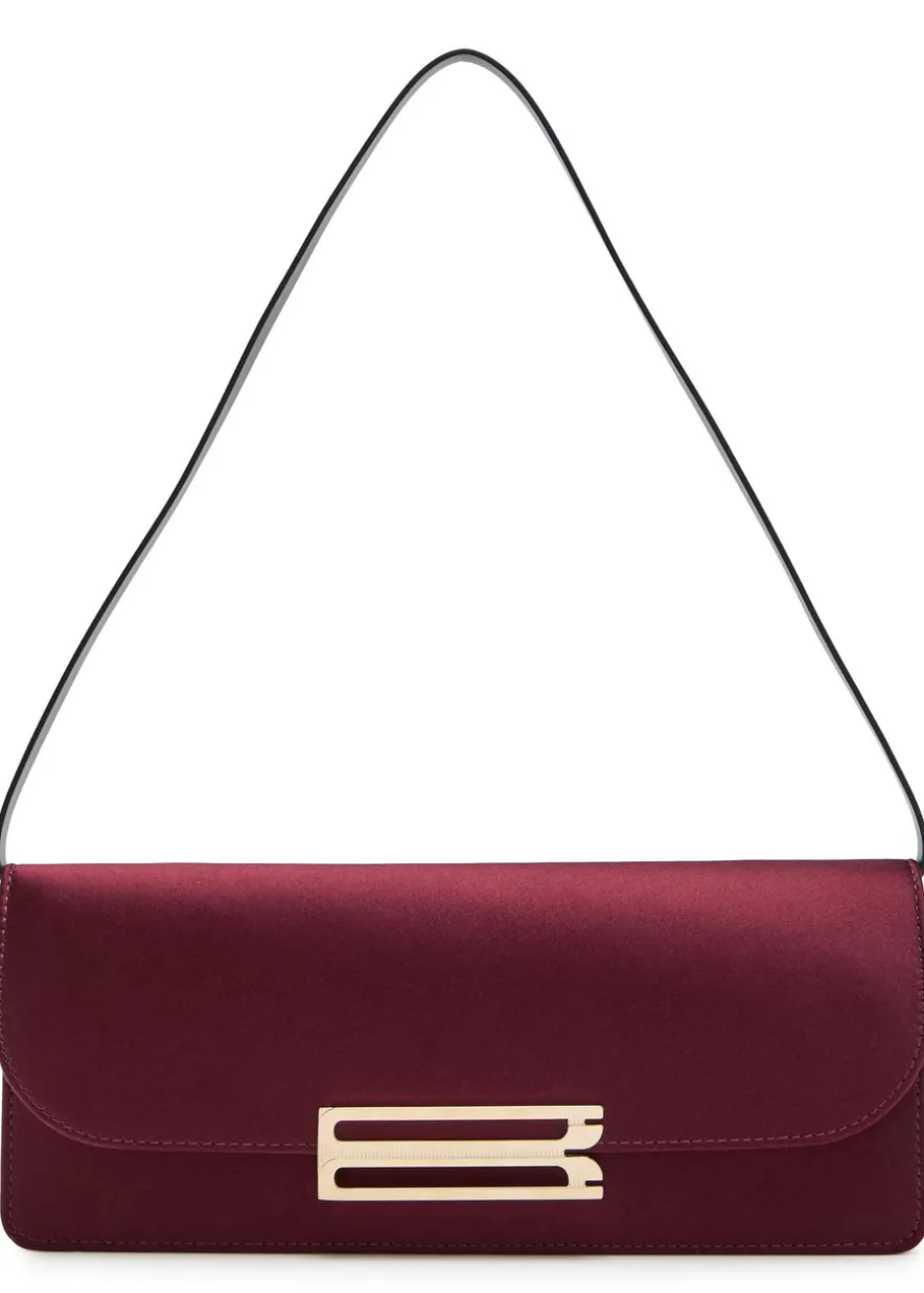 Dorian East-West satin clutch