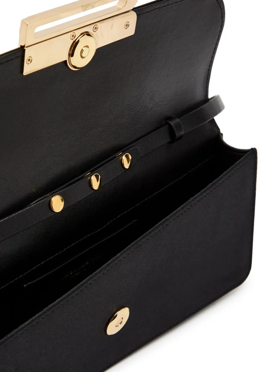 Dorian East-West satin clutch