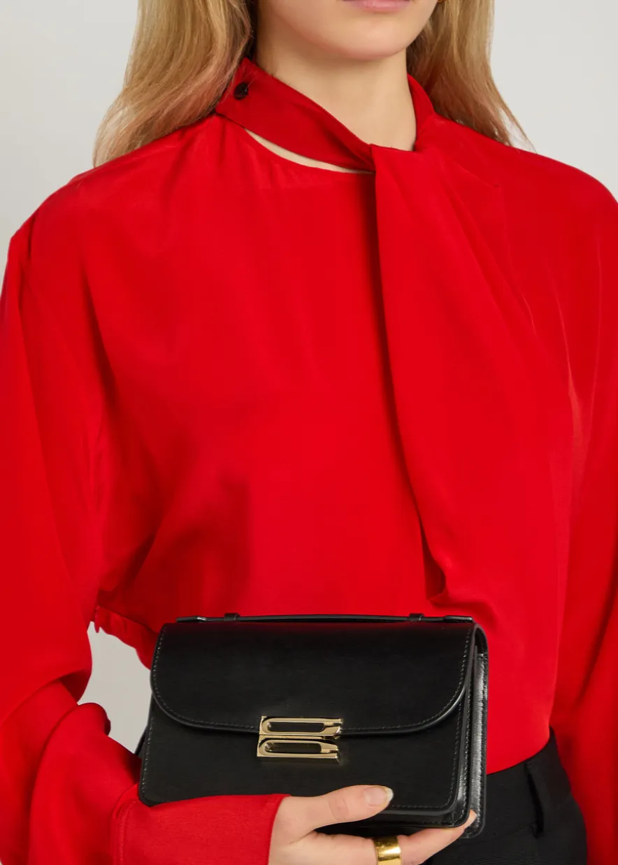 Dorian mini grained-leather top handle bag