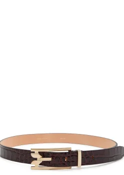 Dorian Pin Buckle crocodile-effect leather belt