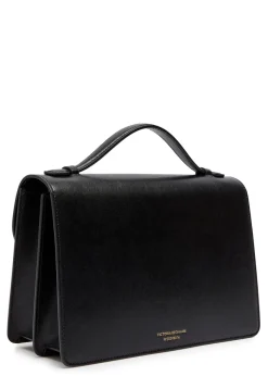 Dorian small grained leather top handle bag