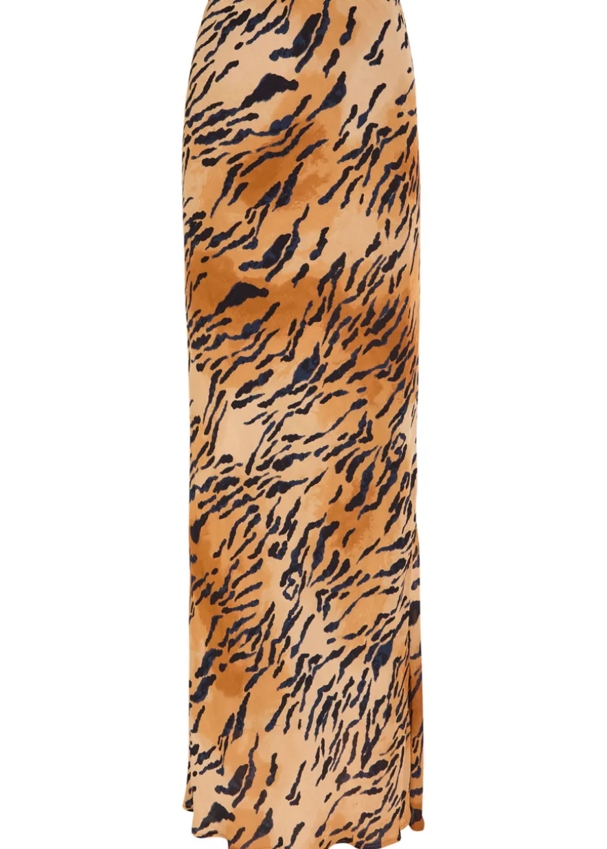 Dorris tiger-print chiffon maxi skirt