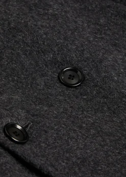 Double-breasted belted wool-blend coat